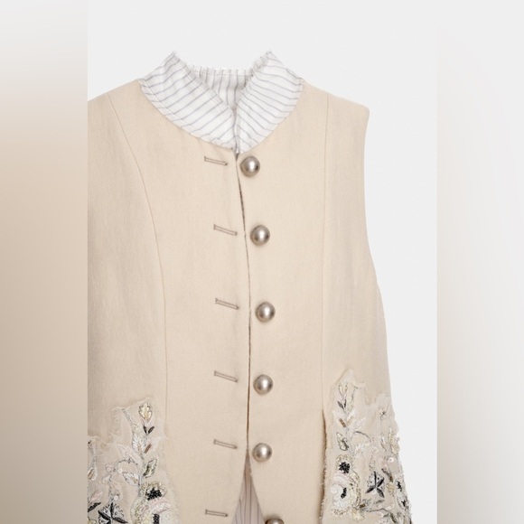 Zara ⚜️Atelier, RARE Wool Embroidered Tailcoat Vest S Cream. Limited Edition NWT - Picture 8 of 14